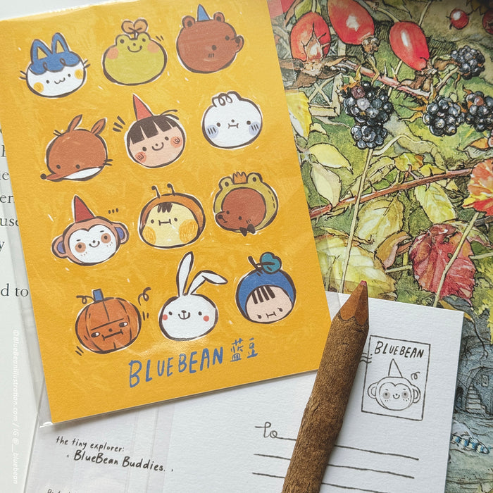 BlueBean 蓝豆 Postcard // Buddies