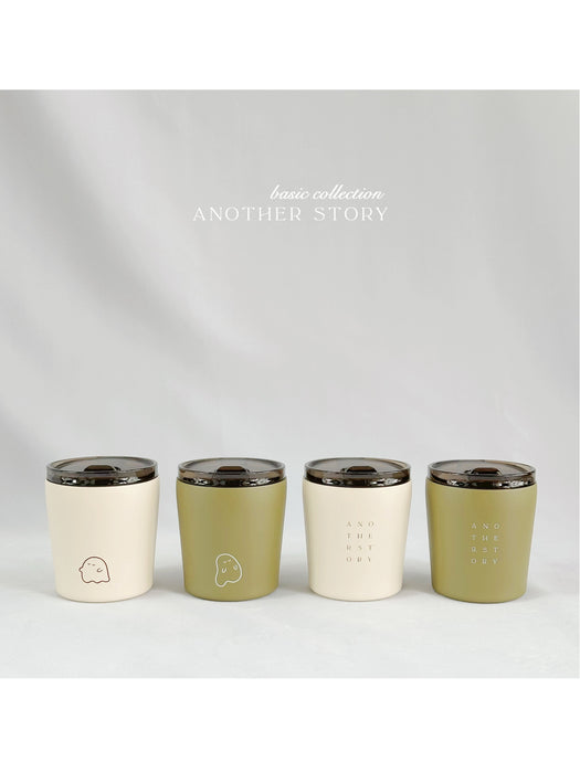 Another Story Basic Collection // Stainless Steel Mug: White Small Ghost
