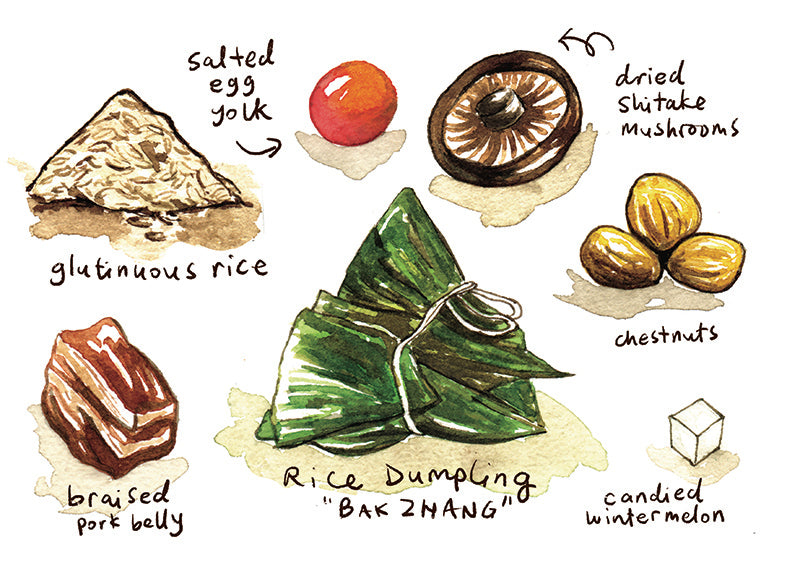 Malaysia Food Postcard | Bak Zhang (Rice Dumpling)
