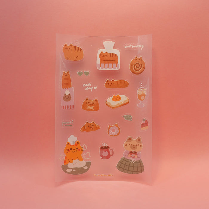 secondfloor.neko Transparent Sticker Sheet // Bakery Cat