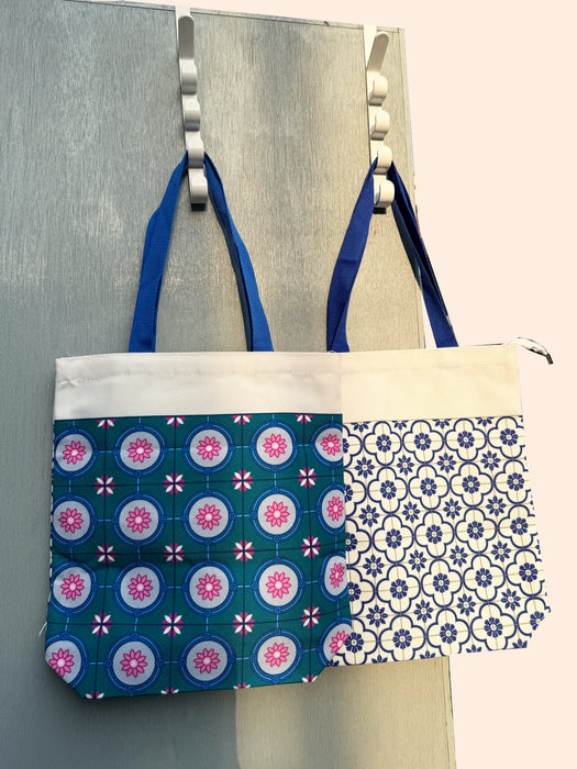 Jacktus Tote Bag // Peranakan Blue