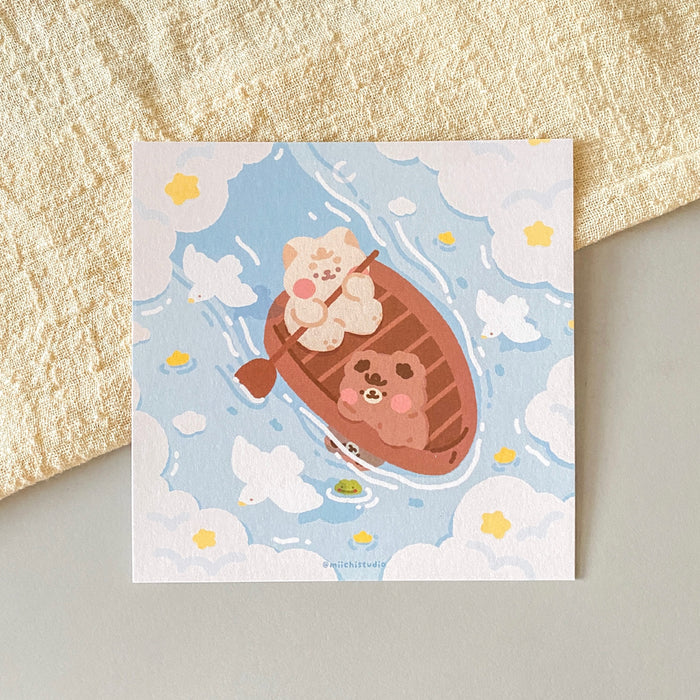 Miichimochi Postcard // Boat (Square)