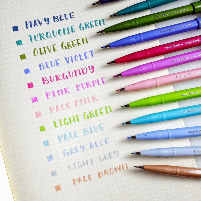 Pentel Fude Touch Brush Pen Bright Colours (Set or Single) • Miso