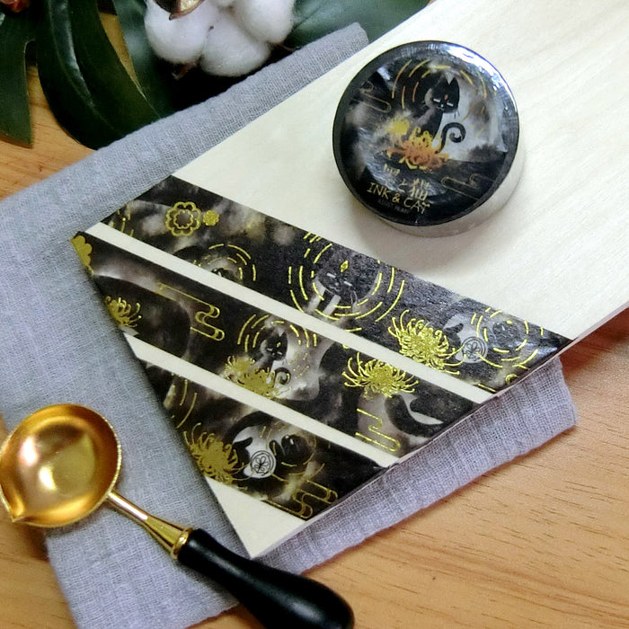 Reimy Washi Tape // Ink Cat (Gold Foil)