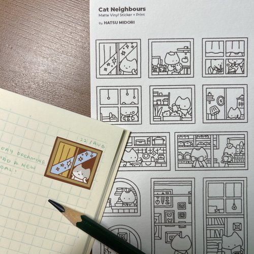 Hatsu Midori Sticker Sheet // Cat Neighbours