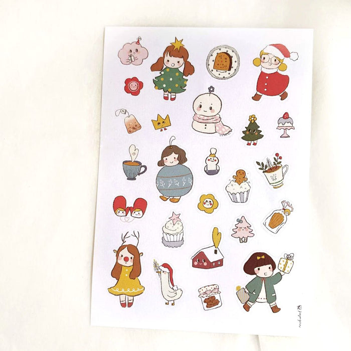 msbulat Sticker Sheet // Cute Christmas