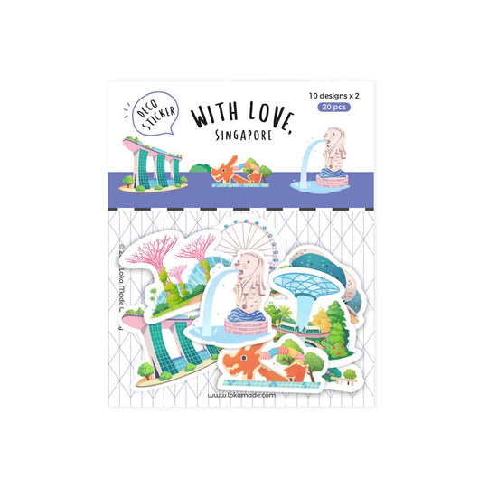 Loka Made Flake Stickers: With love, Singapore
