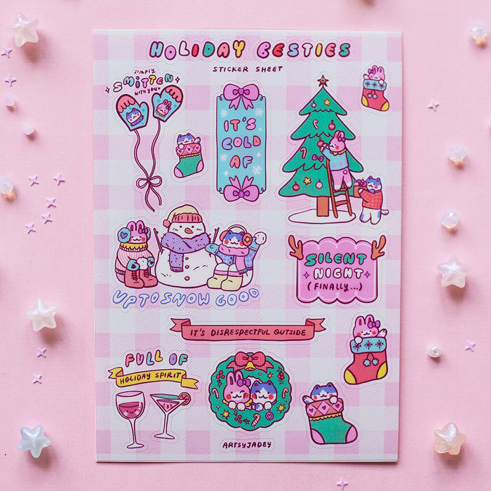 Artsy Jadey Sticker Sheet // Holiday Besties (Clear)