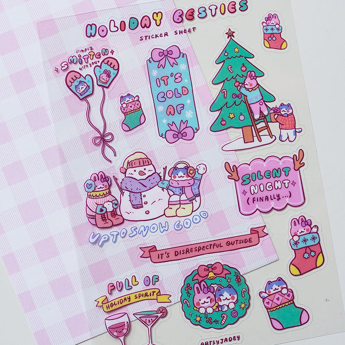 Artsy Jadey Sticker Sheet // Holiday Besties (Clear)