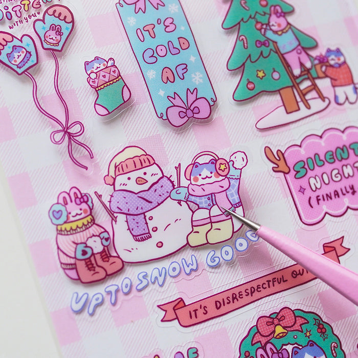 Artsy Jadey Sticker Sheet // Holiday Besties (Clear)