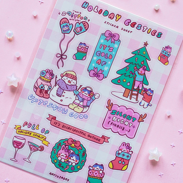 Artsy Jadey Sticker Sheet // Holiday Besties (Clear)