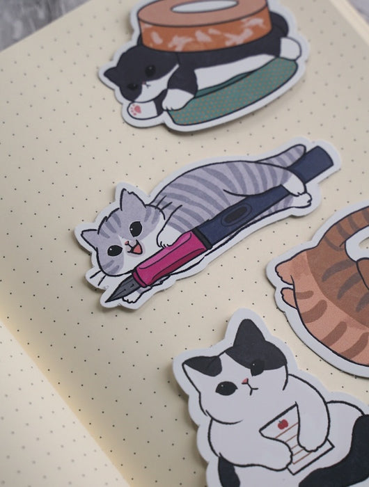 Stickerrific Stationery Cats Laptop Sticker (Waterproof)
