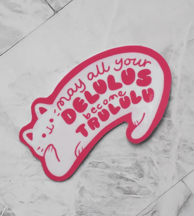 Delulu Cat Laptop Sticker (Waterproof)