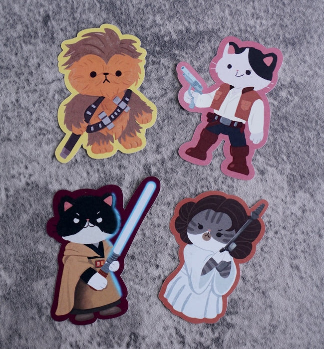 Star Wars Cats: Luke, Leia, Chewie and Han Flake Sticker