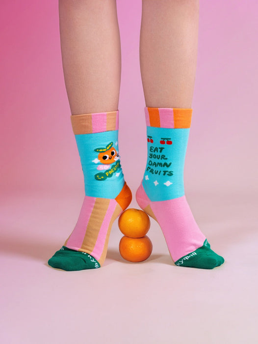 Quirkyqing by yiqing gan Socks // Eat Your Fruits