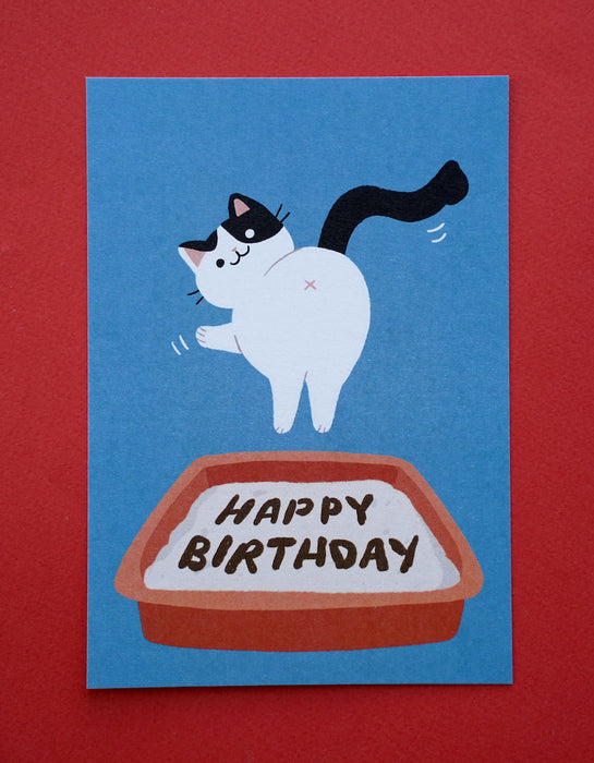 Happy Birthday Cat Print