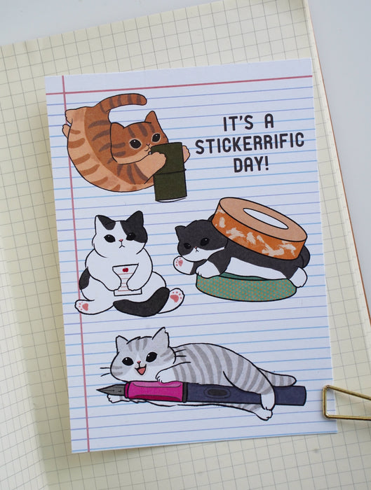 It's A Stickerrific Day Cats Postcard