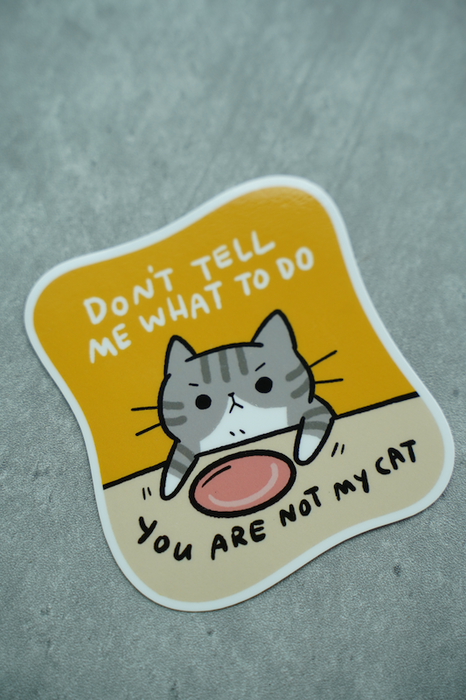 Don't Tell Me Cat Laptop Sticker (Waterproof)