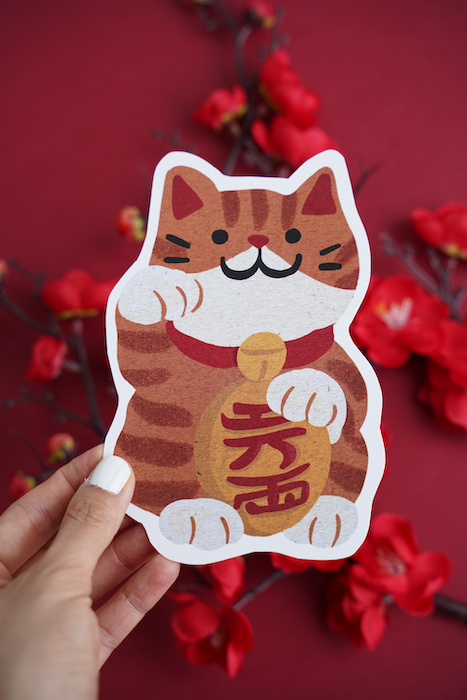Maneki Neko Lucky Cat Postcard