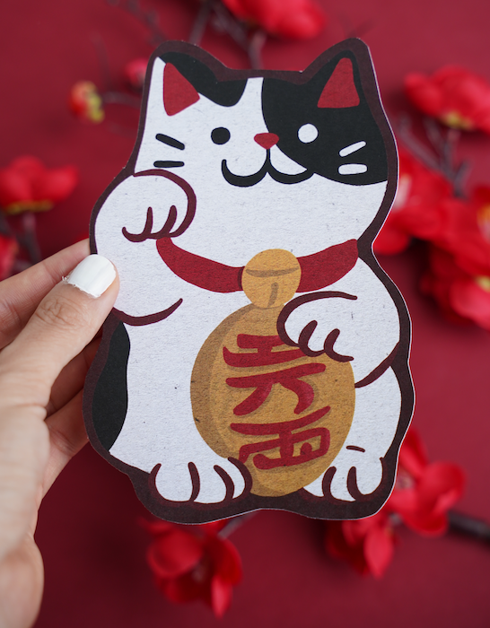 Maneki Neko Lucky Cat Postcard