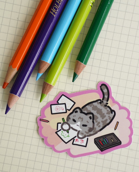 Leia Cat Doodling Sticker