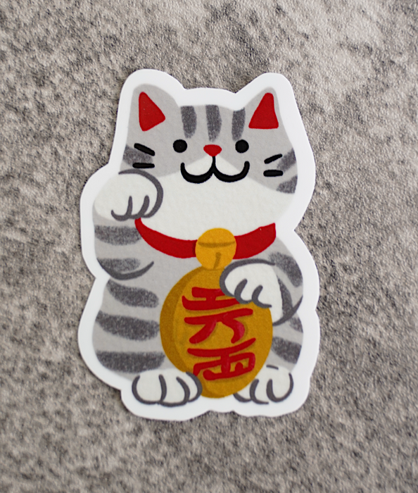 Maneki Neko Lucky Cat Sticker (Waterproof)