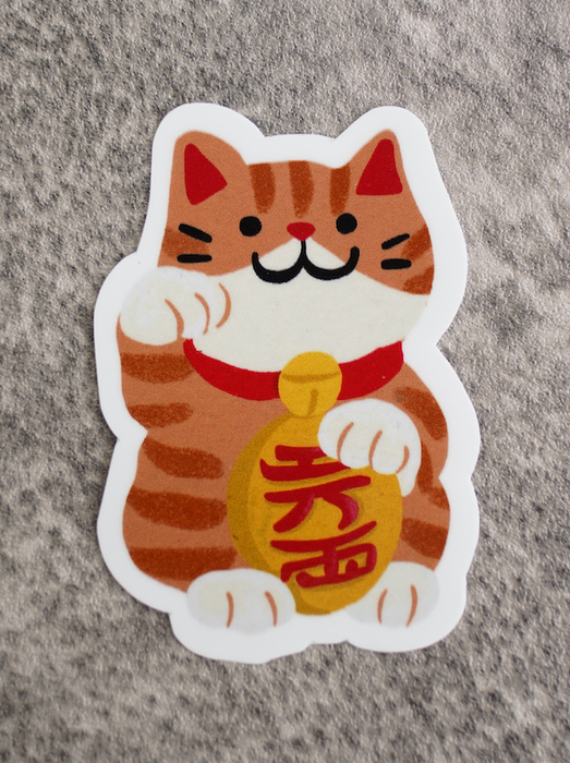 Maneki Neko Lucky Cat Sticker (Waterproof)