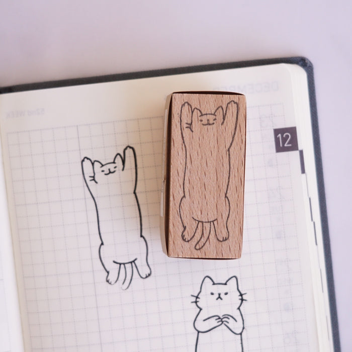 Cat Belly Label Rubber Stamp