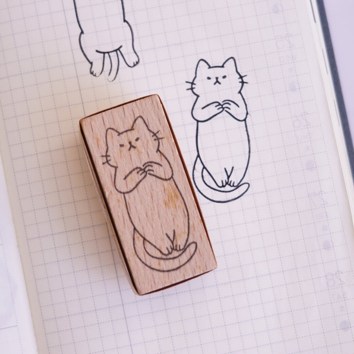 Cat Belly Label Rubber Stamp