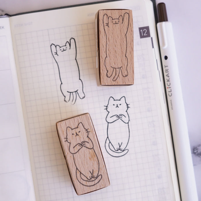 Cat Belly Label Rubber Stamp