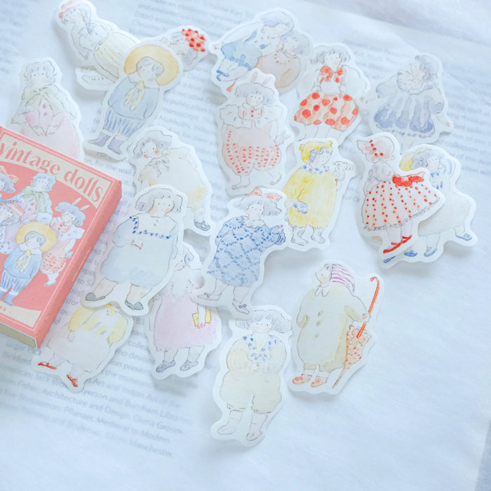 dodolulu Matchbox Washi Flake Stickers // Vintage Dolls