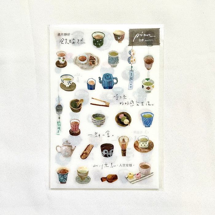 PION Transfer Sticker // Tea House (2 Sheets)