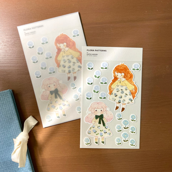 Hatsu Midori Sticker Sheet // Flora Pattern