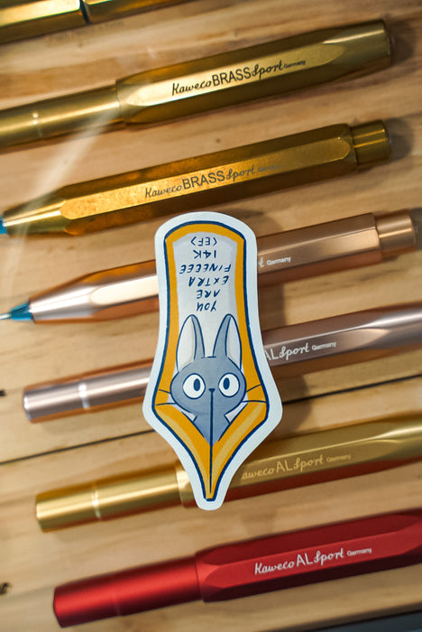 Extra Fine Fountain Pen Cat Sticker