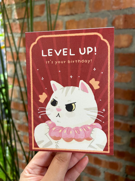 Bon Lettre Greeting Card // Level Up! (Birthday)