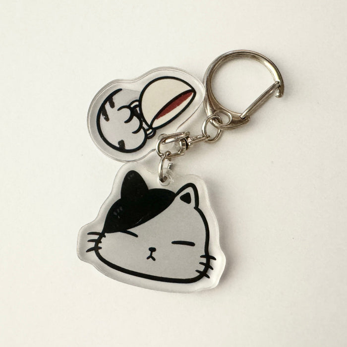 Bao Doodle Acrylic Keychain // Grey Meow