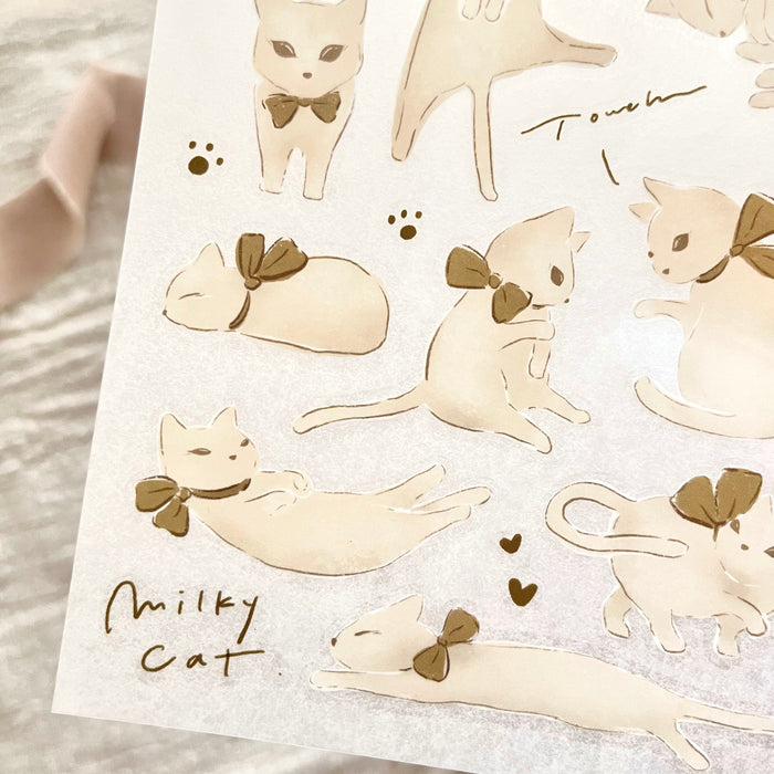 Breezy Studio Transfer Sticker // Milky Cat