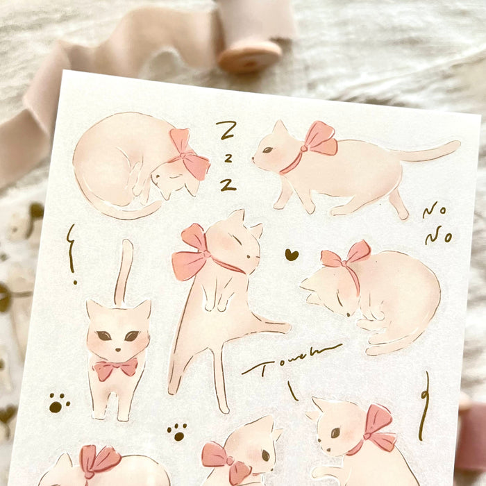 Breezy Studio Transfer Sticker // Milky Cat