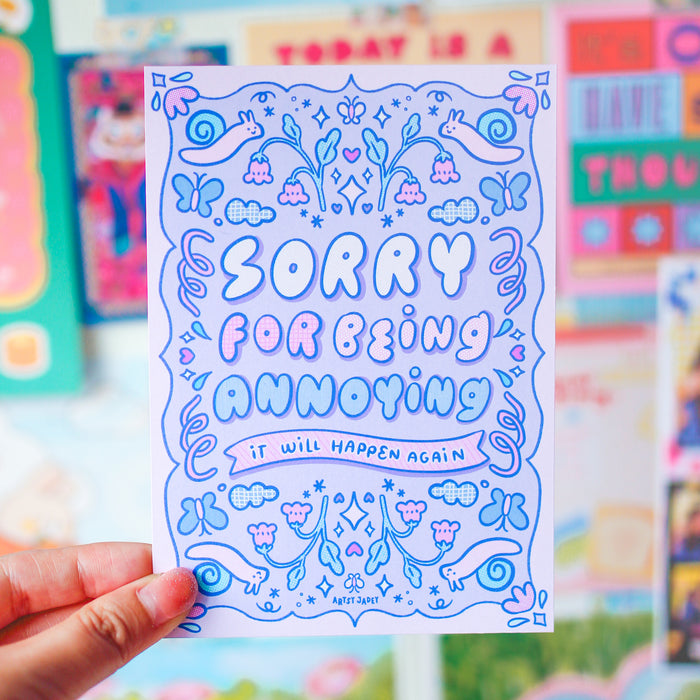 Artsy Jadey Postcard // Sorry For Being Annoying