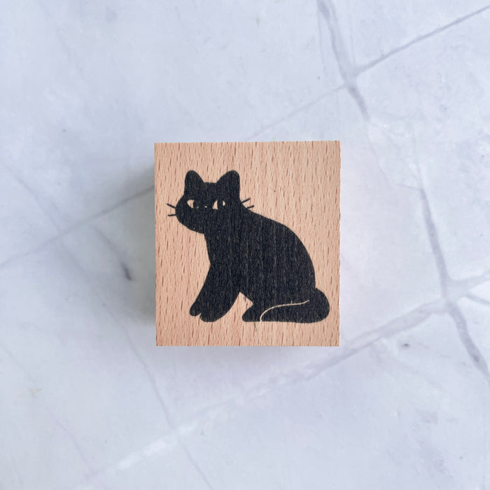 Black Cat Rubber Stamp