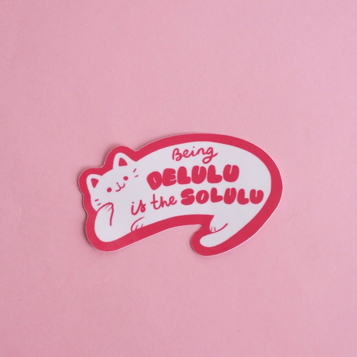 Delulu Cat Laptop Sticker (Waterproof)