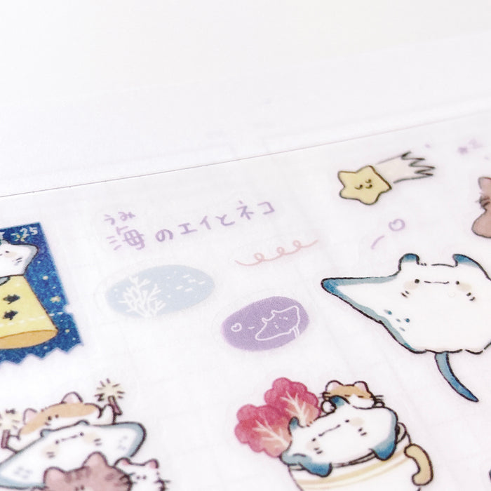 魚餅一隻熊 UBEE Transfer Sticker // Stingray and Cat