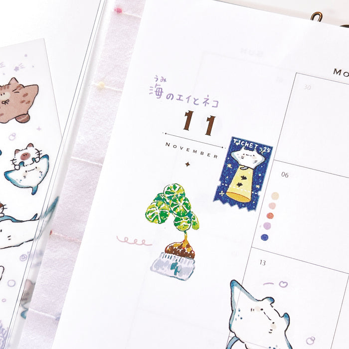 魚餅一隻熊 UBEE Transfer Sticker // Stingray and Cat