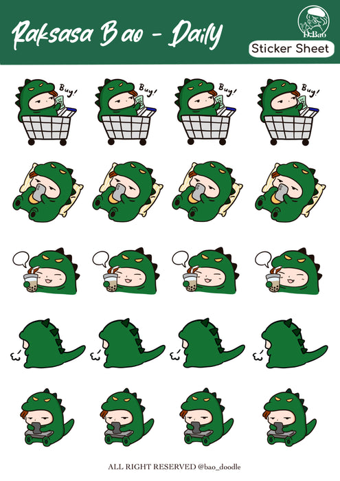 Bao Doodle Sticker Sheet // Raksasa Bao Daily