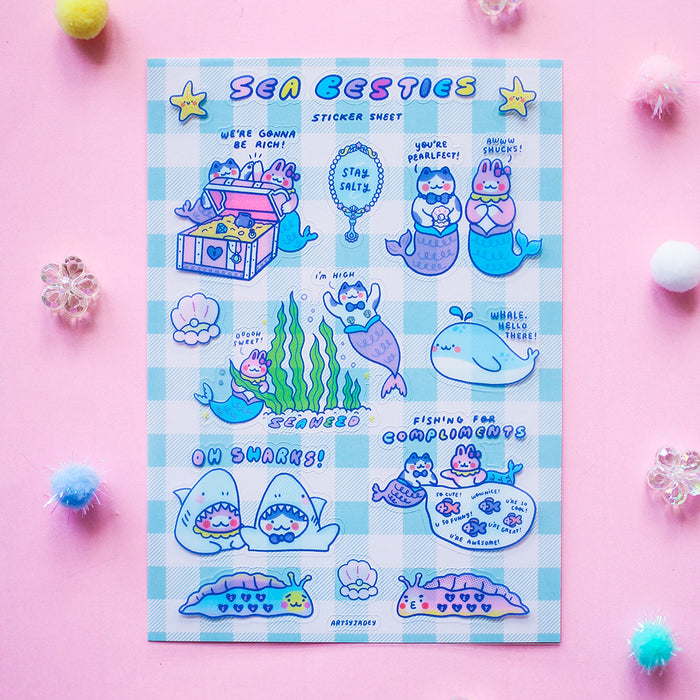 Artsy Jadey Sticker Sheet // Sea Besties (Clear)