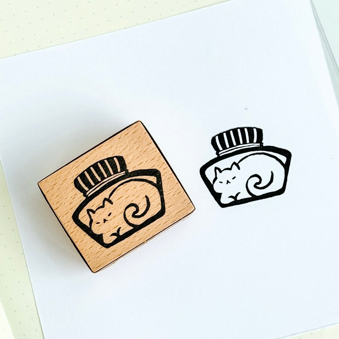 Ink Bottle Cat Rubber Stamp Collection