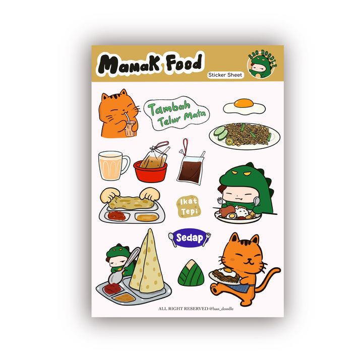 Bao Doodle Sticker Sheet // Mamak Food