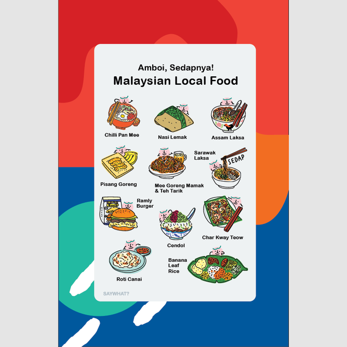 Say What? Train Card Sticker // Malaysian Food