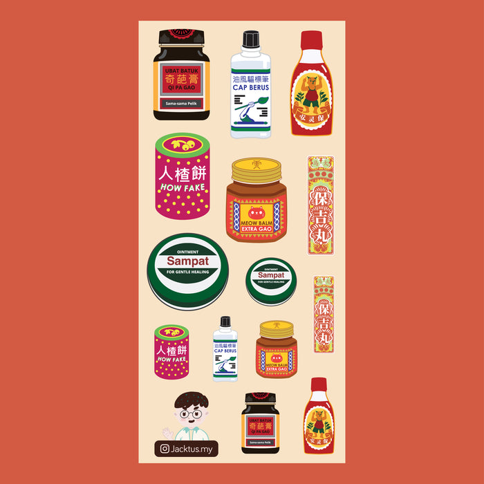 Jacktus Sticker Sheet // Asian Ointments