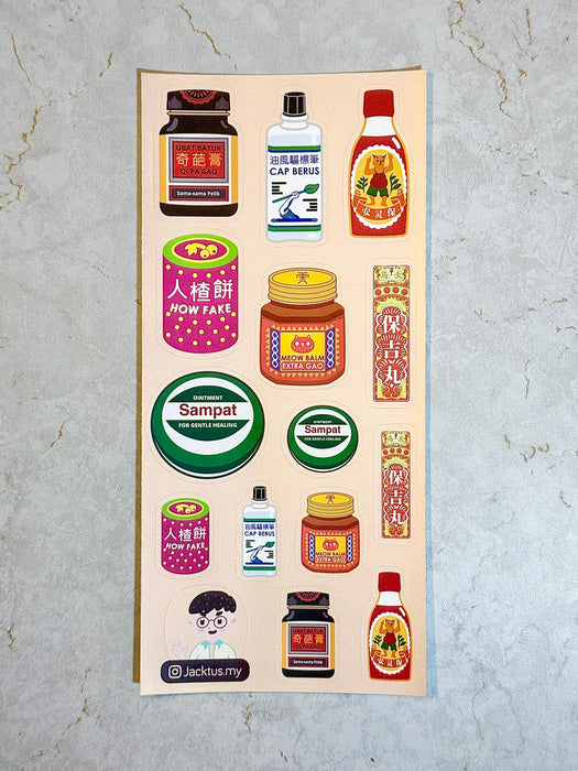 Jacktus Sticker Sheet // Asian Ointments